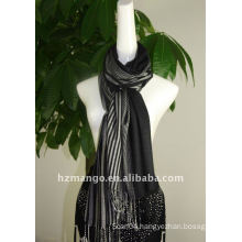 Fashion yarn-dyeing jaquard viscose long scarf